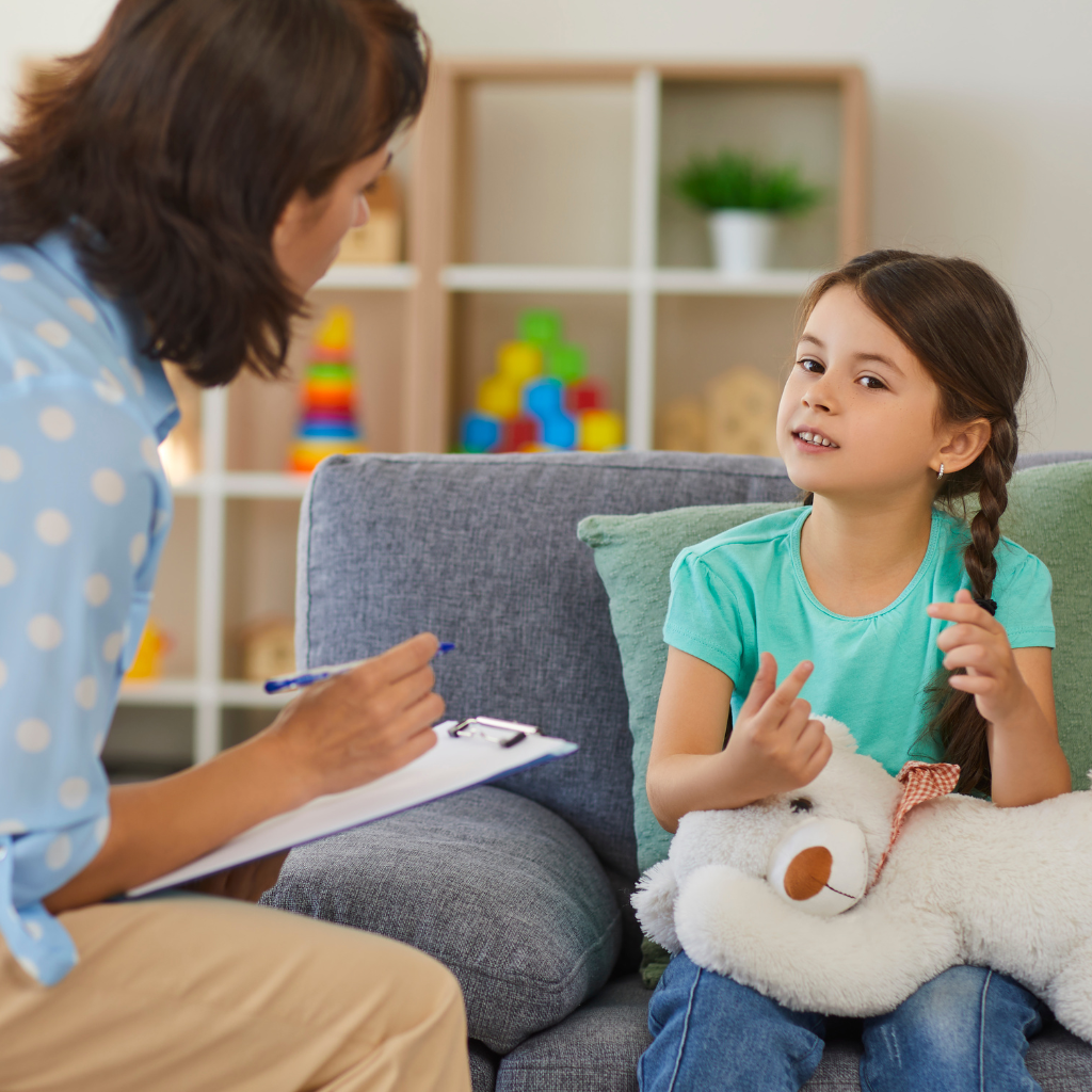 Child being interviewed by a guardian ad litem for a Massachusetts divorce.