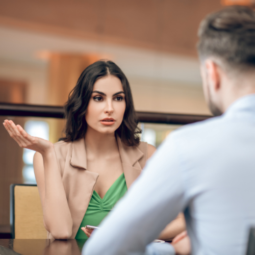 Unhappy man and woman together in Massachusetts in violation of a Restraining Order.