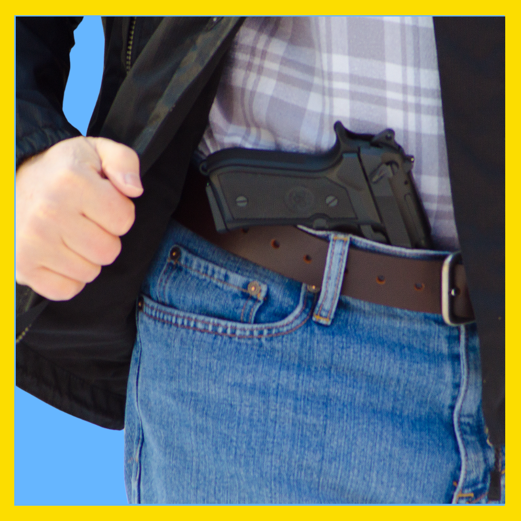 Man with handgun in waistband in Massachusetts.