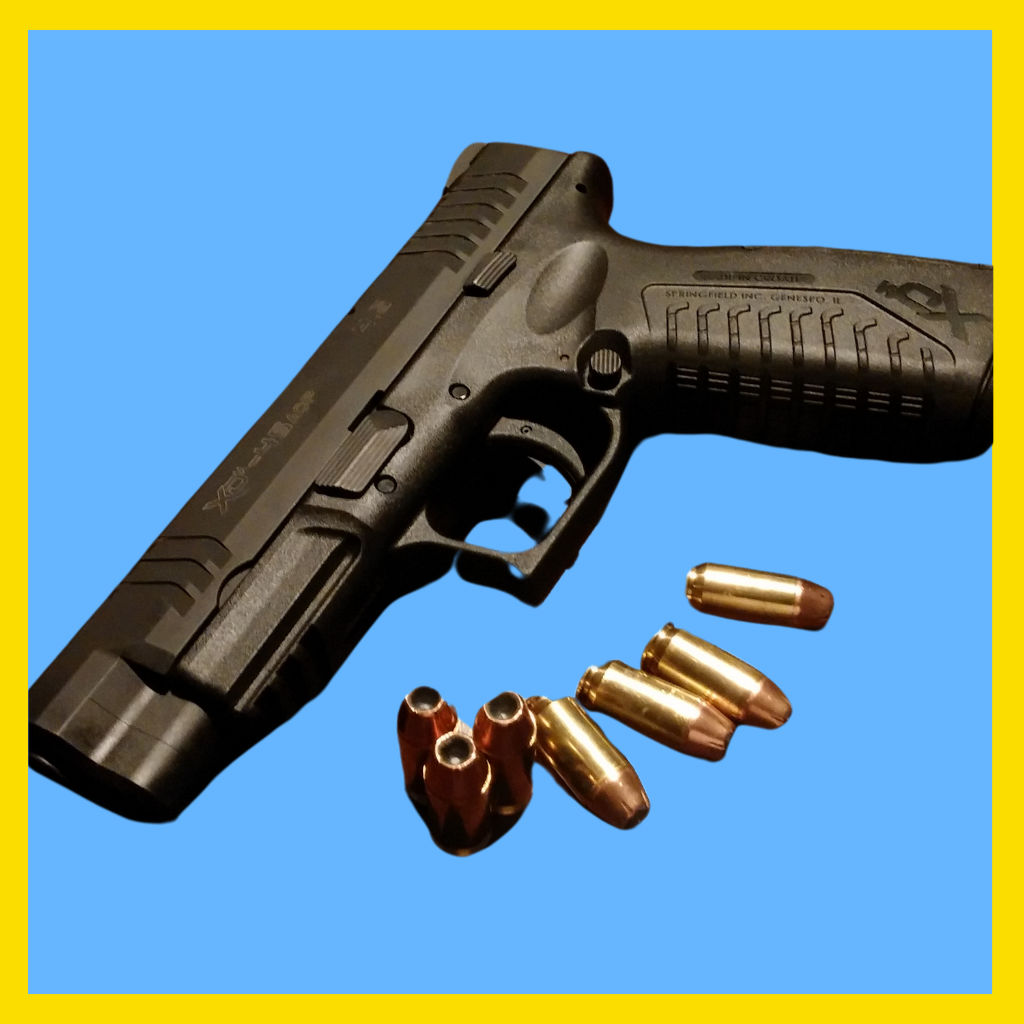 Handgun with bullets in Massachusetts.