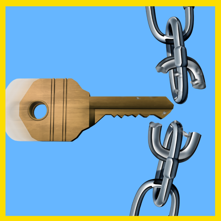 Key breaking chain.