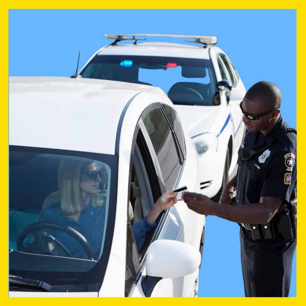 Massachusetts cop pulling woman over for using a motor vehicle without authority.